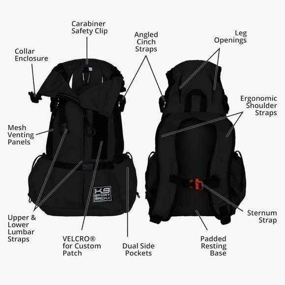 K9 Sport Sack | Dog Carrier Backpack (Medium, Air 2 - Jet Black) Pre-owned - Picture 10 of 10